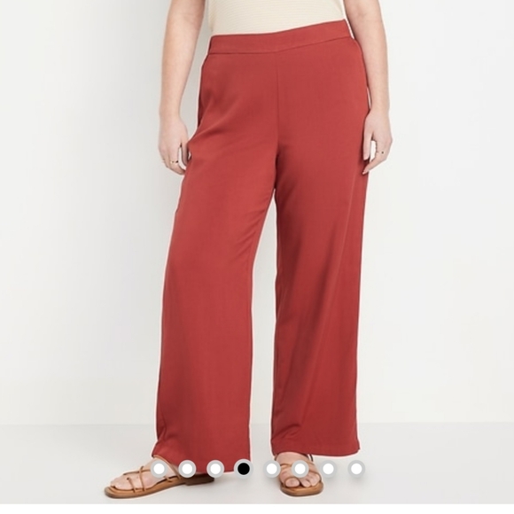Old Navy High Waist Playa Wide-Leg Pants Large Cherry Birch - Picture 1 of 15